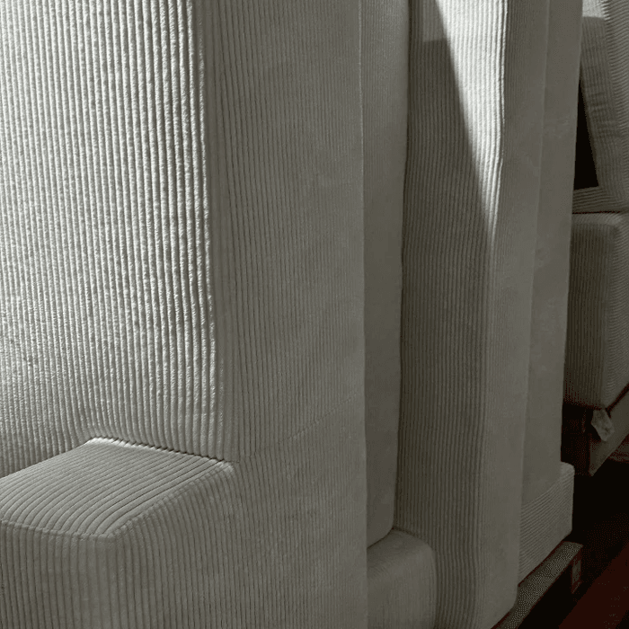 A close view of Nesto corduroy upholstery